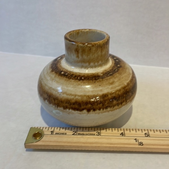 Mid-Century Modern Zaalberg Pottery Holland Small Earthenware Neutral Vase - Picture 4 of 9